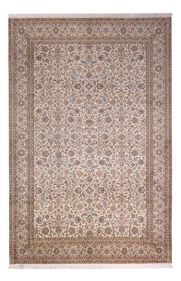 Alfombra de seda - Seda de Cachemira - 326 x 216 cm - beige oscuro