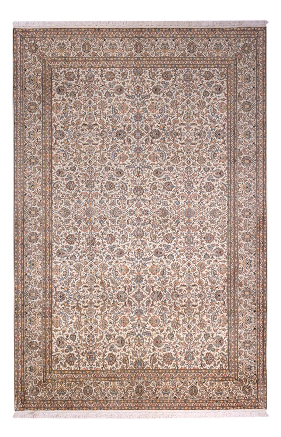Alfombra de seda - Seda de Cachemira - 326 x 216 cm - beige oscuro