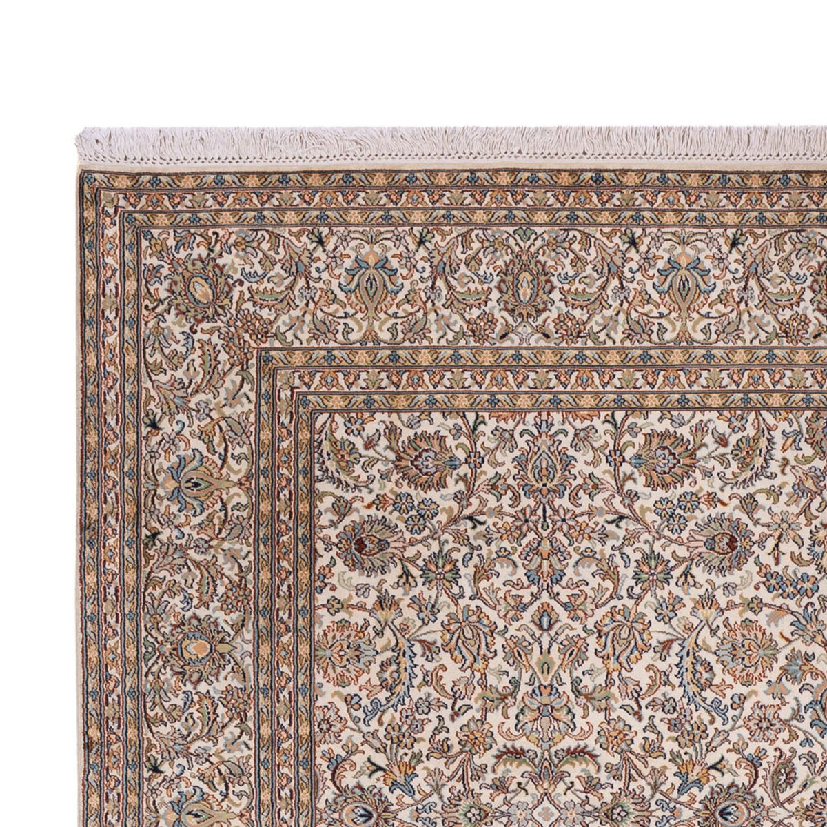 Alfombra de seda - Seda de Cachemira - 326 x 216 cm - beige oscuro