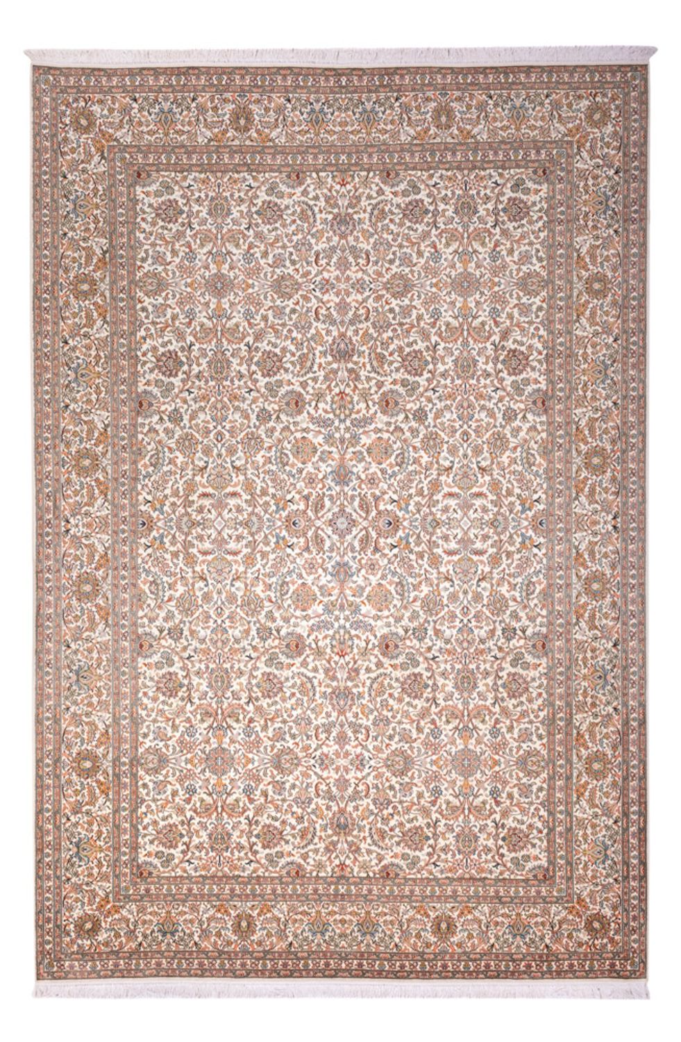 Alfombra de seda - Seda de Cachemira - 318 x 216 cm - beige oscuro