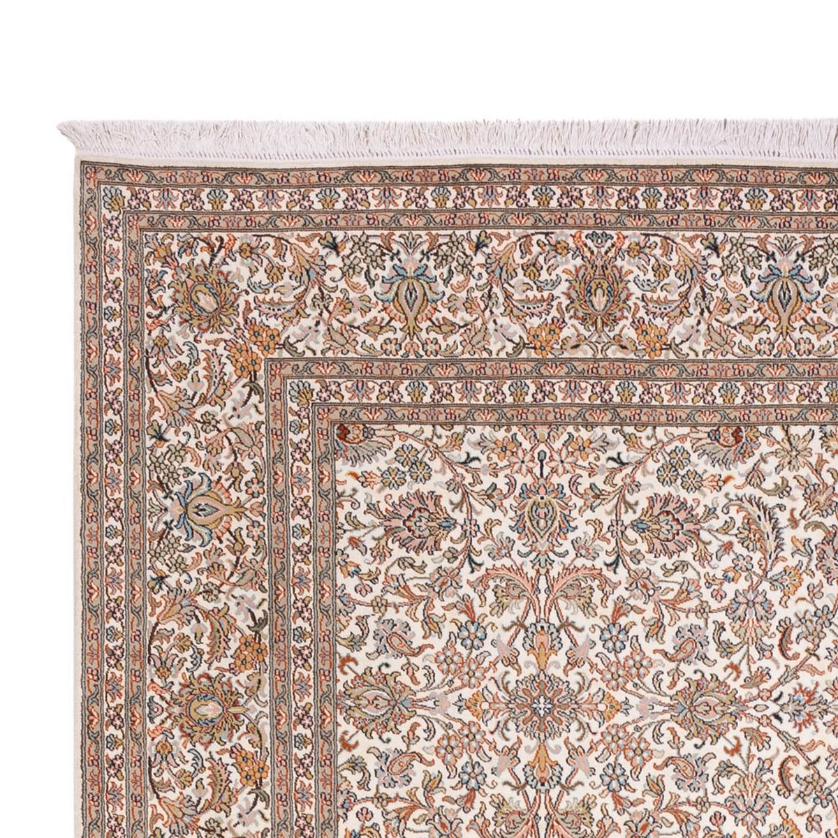 Alfombra de seda - Seda de Cachemira - 318 x 216 cm - beige oscuro