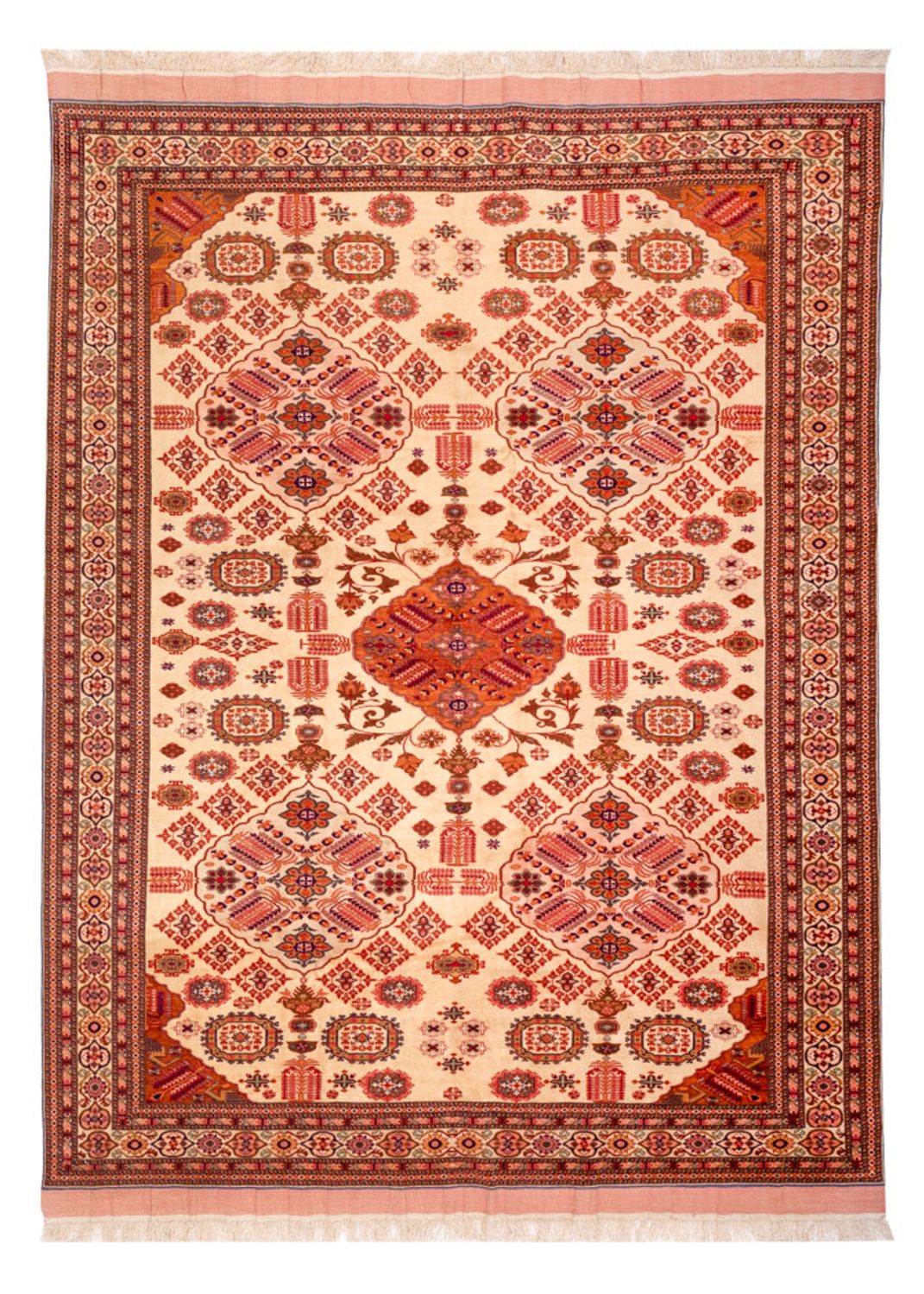 Alfombra de seda - Seda afgana - 288 x 217 cm - rojo claro