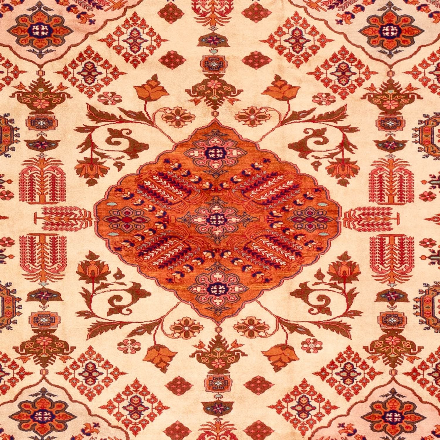 Alfombra de seda - Seda afgana - 288 x 217 cm - rojo claro
