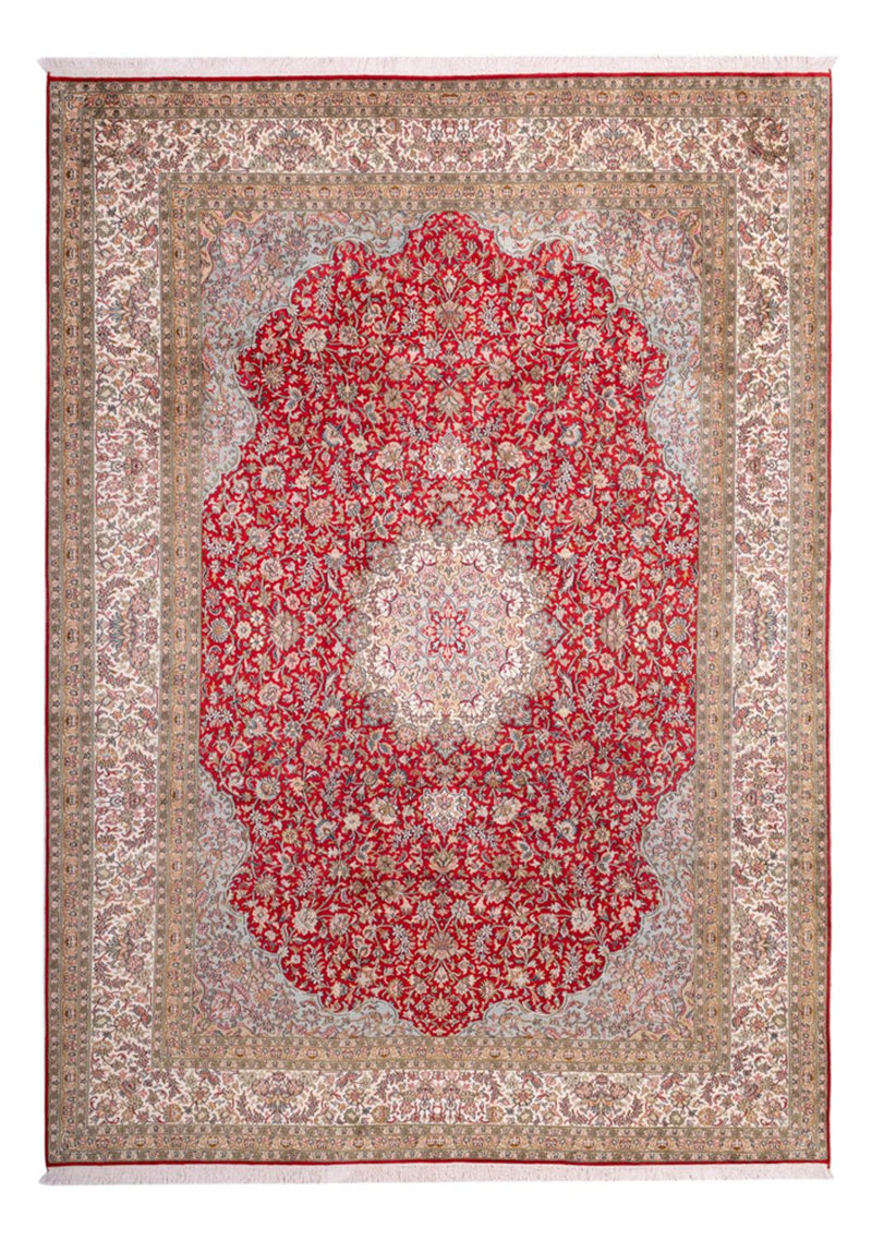 Alfombra de seda - Seda de Cachemira - 303 x 220 cm - rojo
