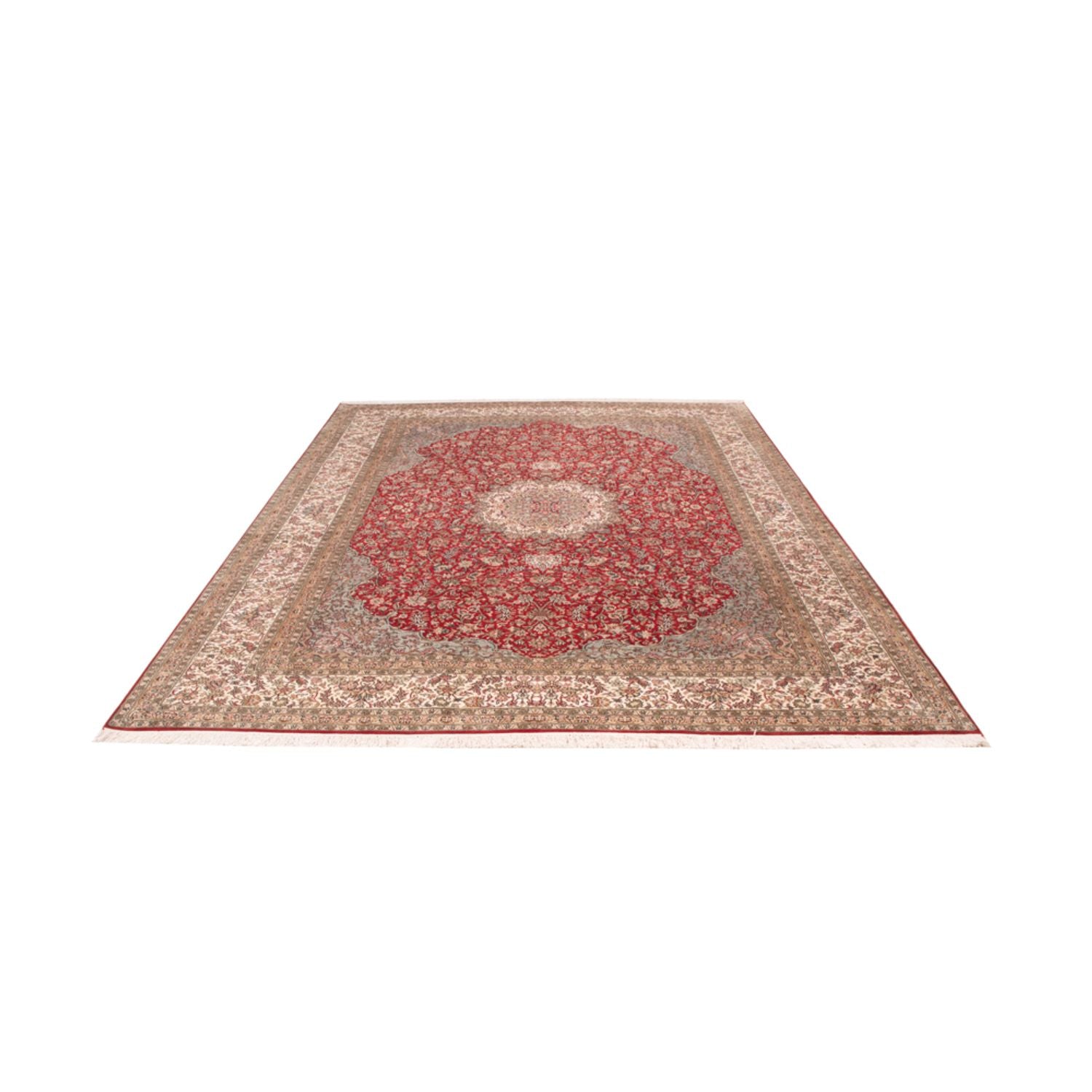 Alfombra de seda - Seda de Cachemira - 303 x 220 cm - rojo