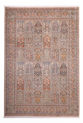 Alfombra de seda - Seda de Cachemira - 317 x 221 cm - beige oscuro