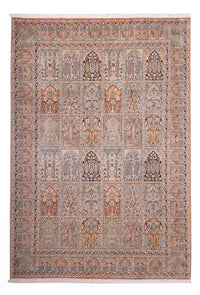 Alfombra de seda - Seda de Cachemira - 317 x 221 cm - beige oscuro