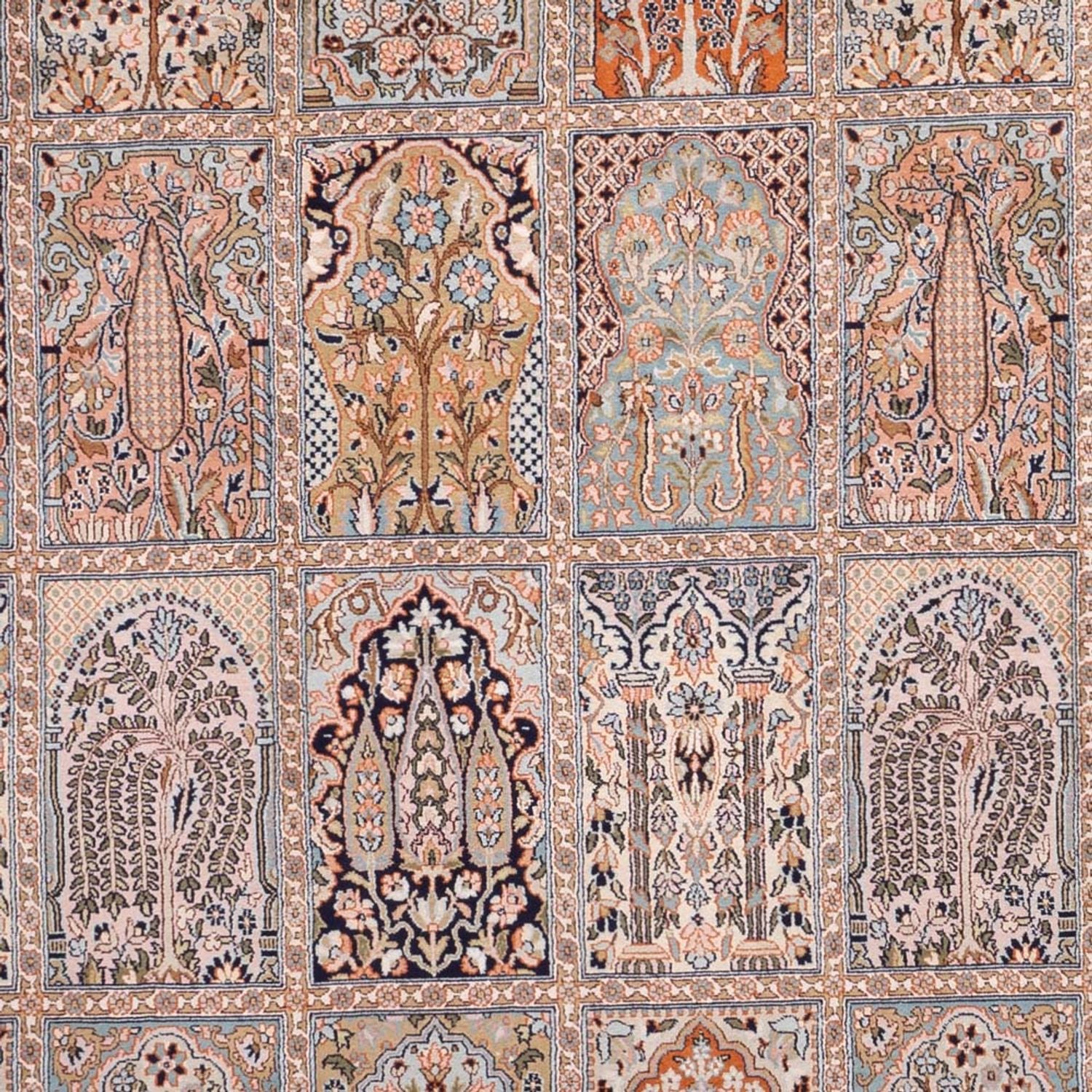 Alfombra de seda - Seda de Cachemira - 317 x 221 cm - beige oscuro