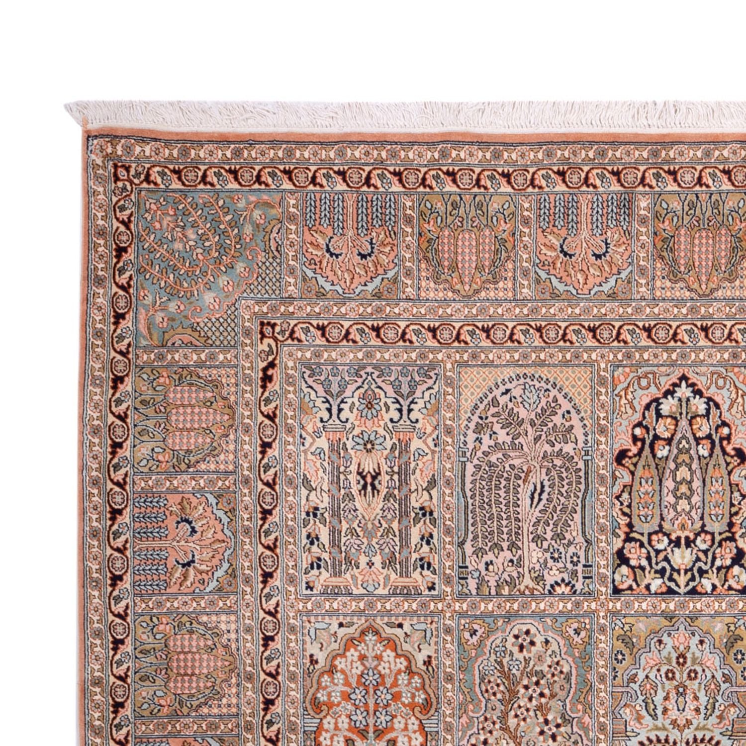 Alfombra de seda - Seda de Cachemira - 317 x 221 cm - beige oscuro