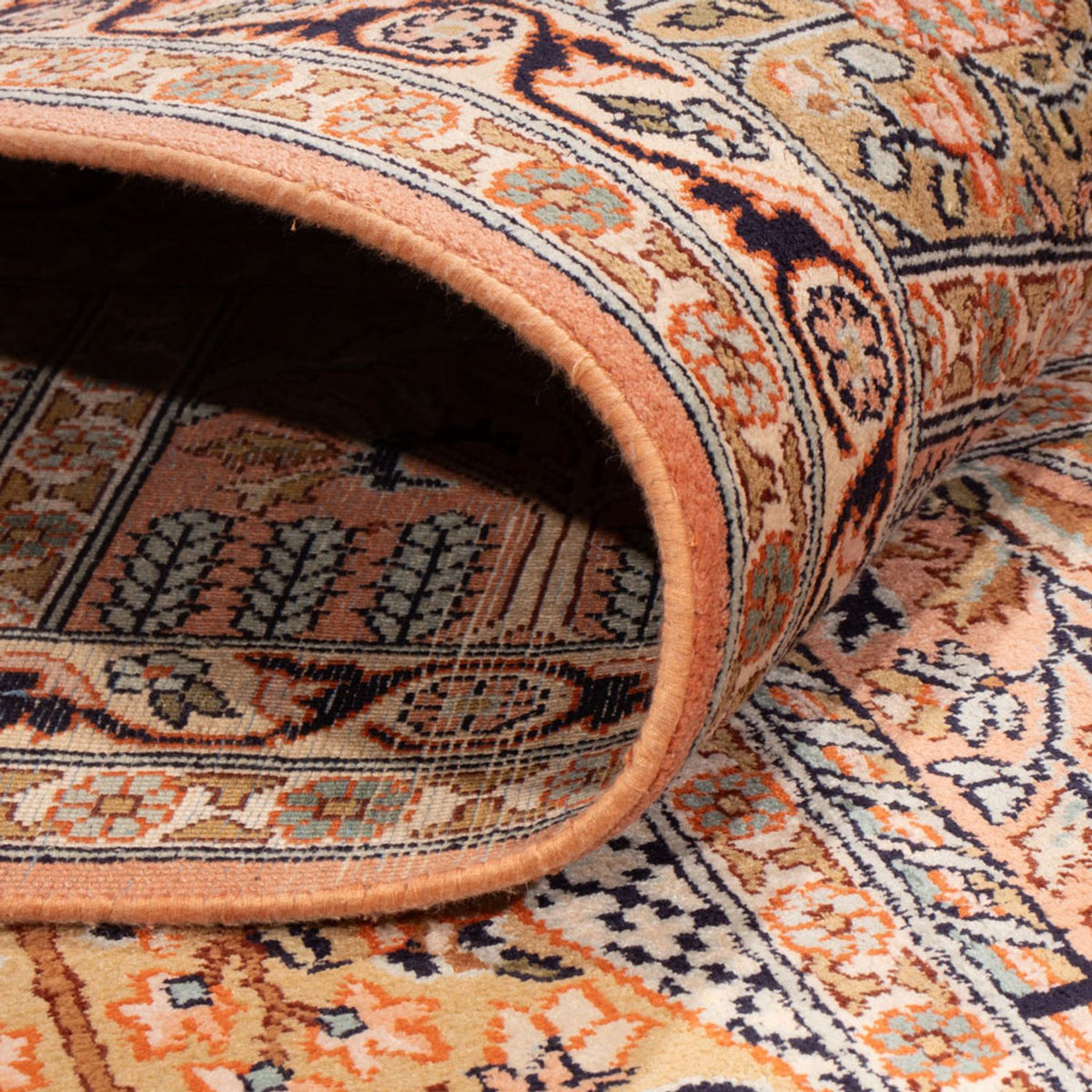 Alfombra de seda - Seda de Cachemira - 317 x 221 cm - beige oscuro