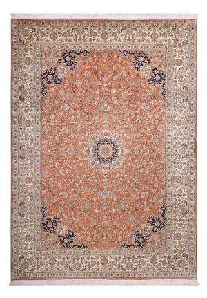 Alfombra de seda - Seda de Cachemira - 306 x 220 cm - terracota