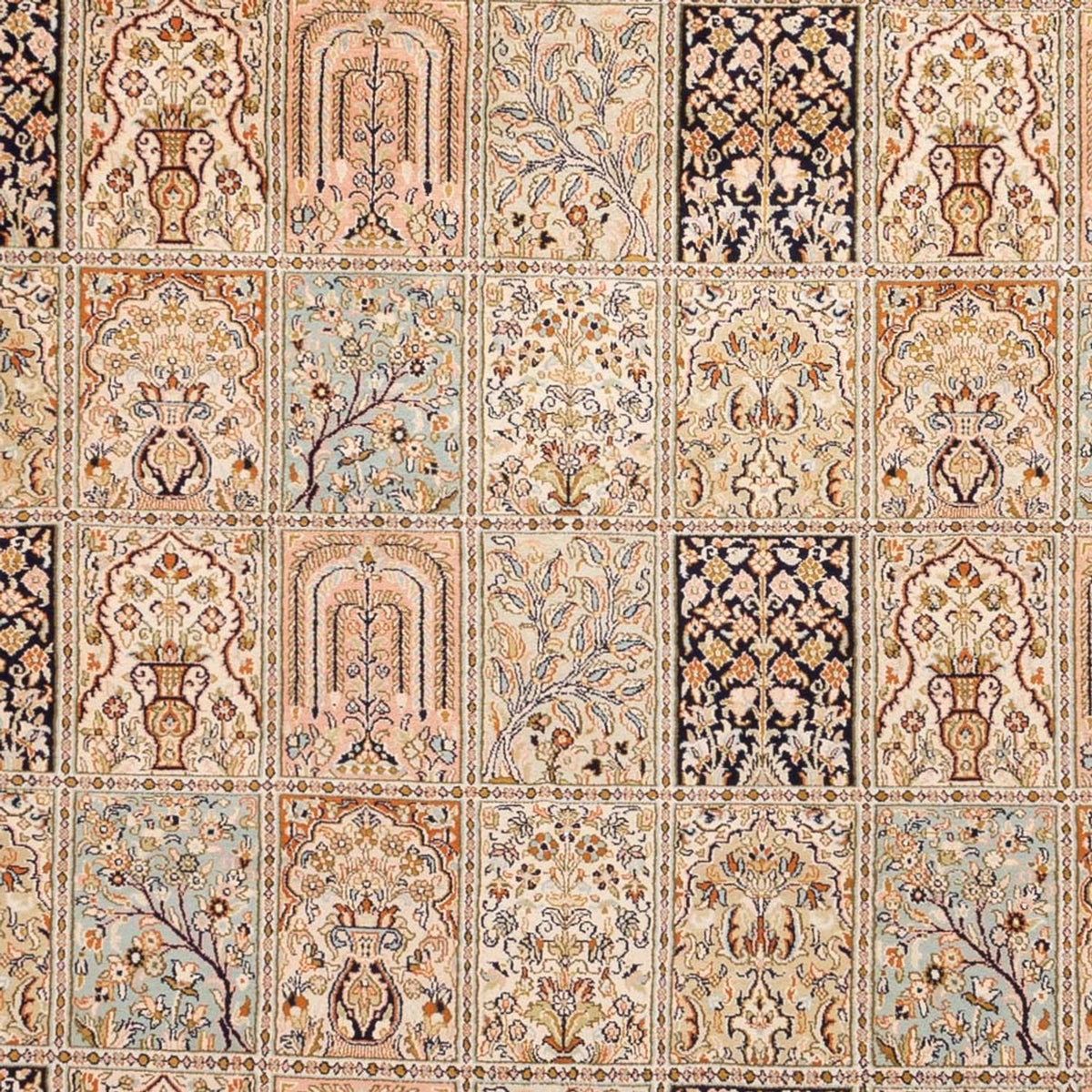 Alfombra de seda - Seda de Cachemira - 316 x 220 cm - beige oscuro
