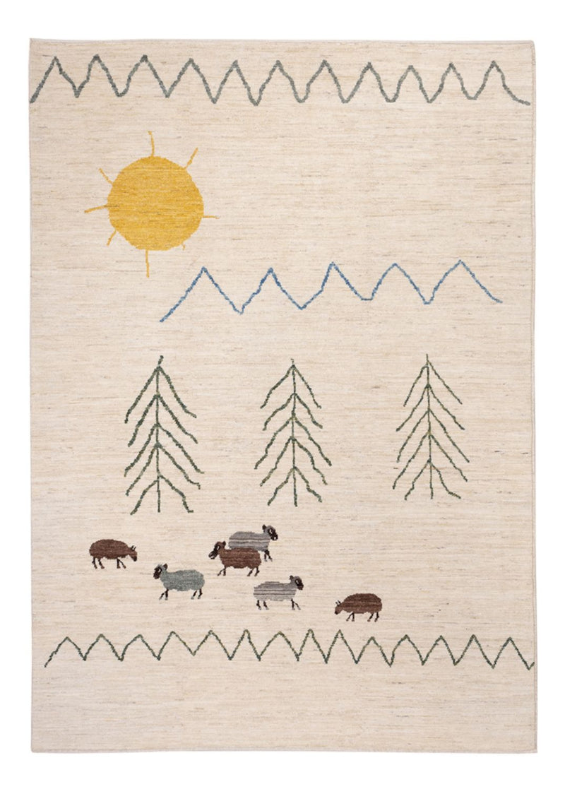 Alfombra bereber - 241 x 172 cm - natural
