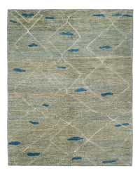 Alfombra bereber - 199 x 160 cm - verde claro