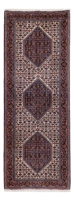 Alfombra de pasillo Alfombra persa - Bidjar - 210 x 77 cm - marrón oscuro