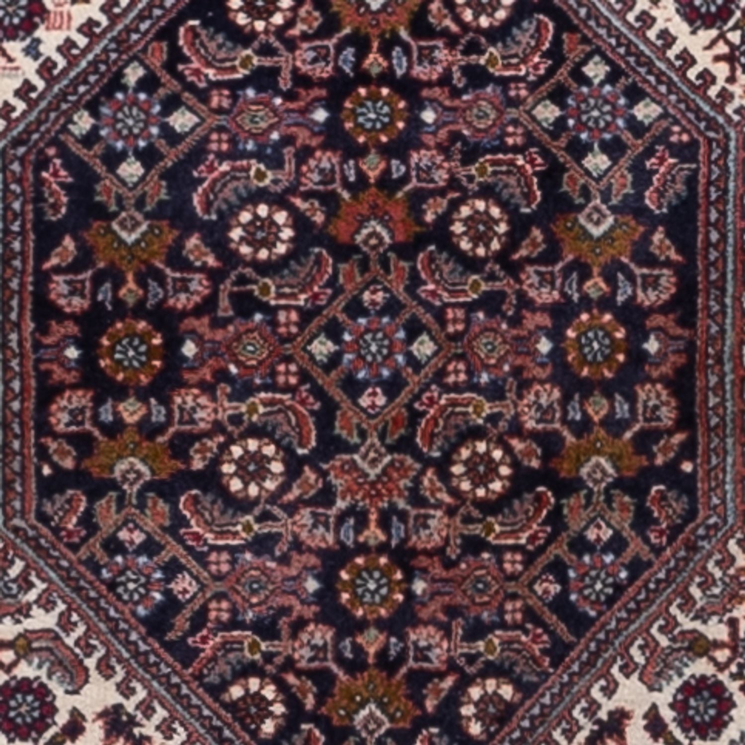 Alfombra de pasillo Alfombra persa - Bidjar - 210 x 77 cm - marrón oscuro