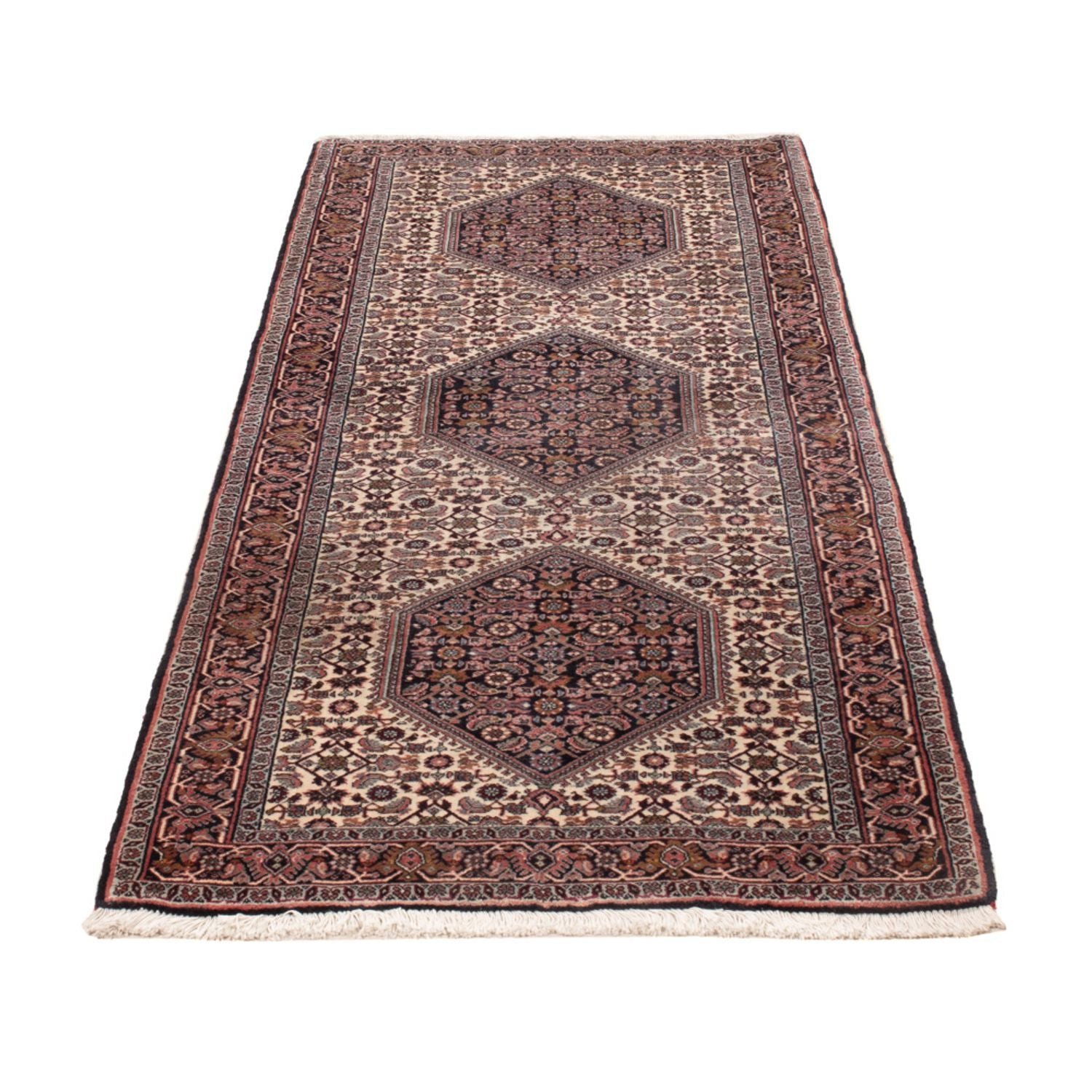 Alfombra de pasillo Alfombra persa - Bidjar - 210 x 77 cm - marrón oscuro