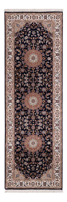 Alfombra de pasillo Alfombra oriental - Nain - Indus - 253 x 81 cm - azul oscuro