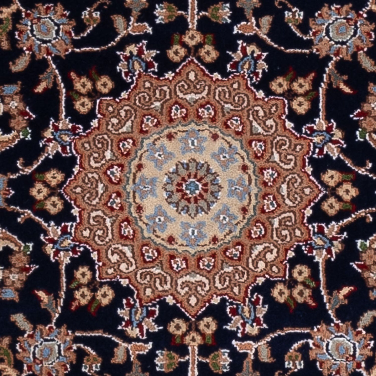Alfombra de pasillo Alfombra oriental - Nain - Indus - 253 x 81 cm - azul oscuro