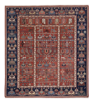Alfombra Kelim - Oriental - Soumak cuadrado  - 205 x 192 cm - óxido