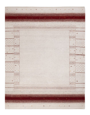 Alfombra Gabbeh - Loribaft Indus - 190 x 148 cm - blanco