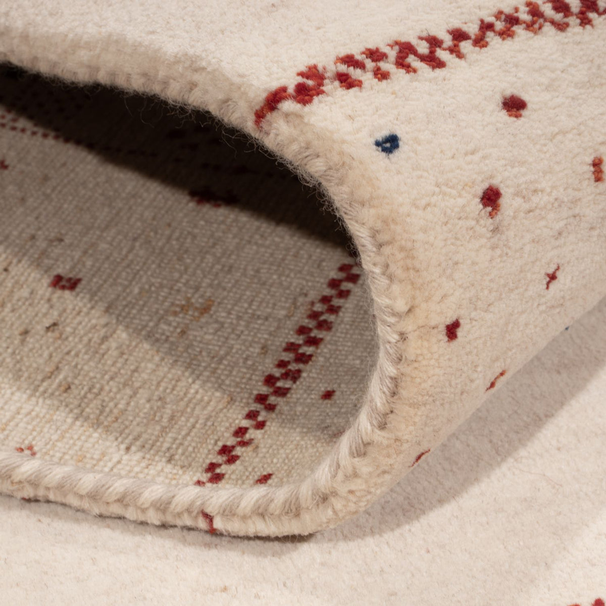 Alfombra Gabbeh - Loribaft Indus - 190 x 148 cm - blanco