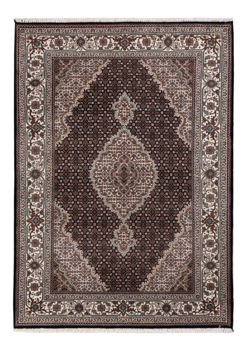 Alfombra oriental - Tabriz - 196 x 141 cm - gris oscuro
