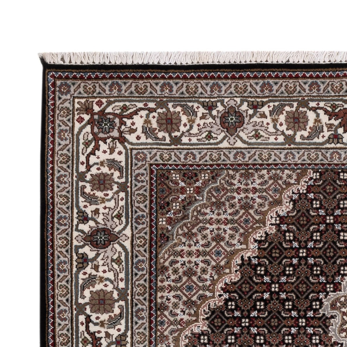 Alfombra oriental - Tabriz - 196 x 141 cm - gris oscuro
