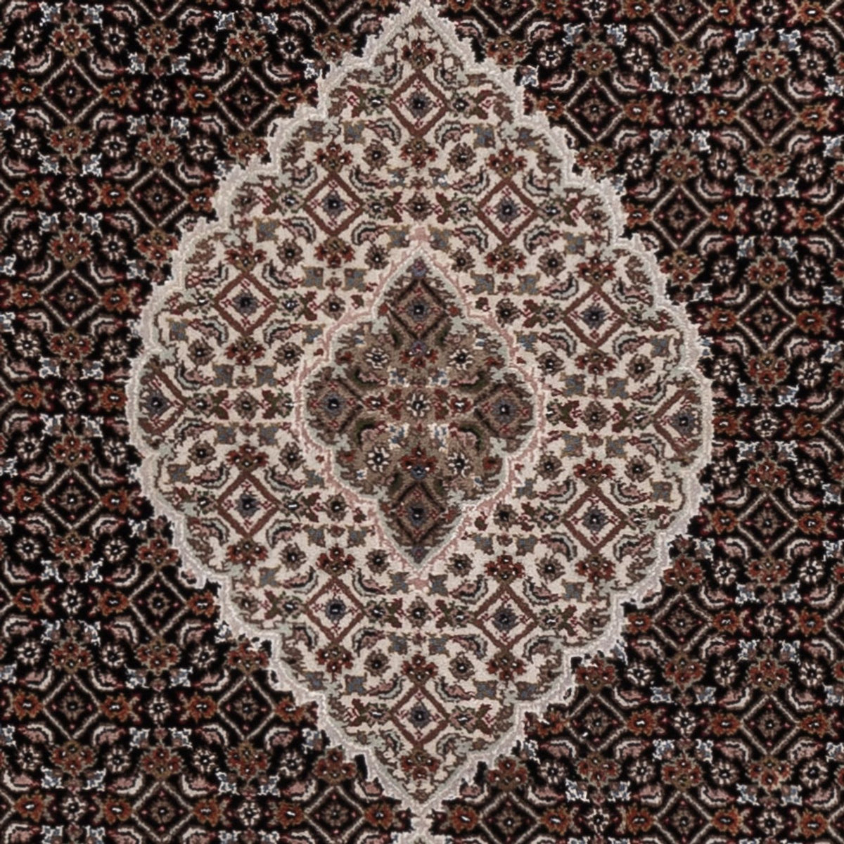 Alfombra oriental - Tabriz - 204 x 142 cm - gris oscuro