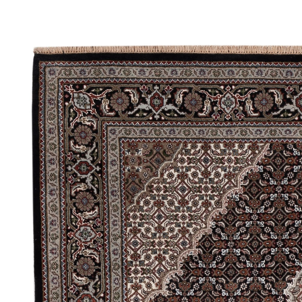 Alfombra oriental - Tabriz - 205 x 143 cm - gris oscuro