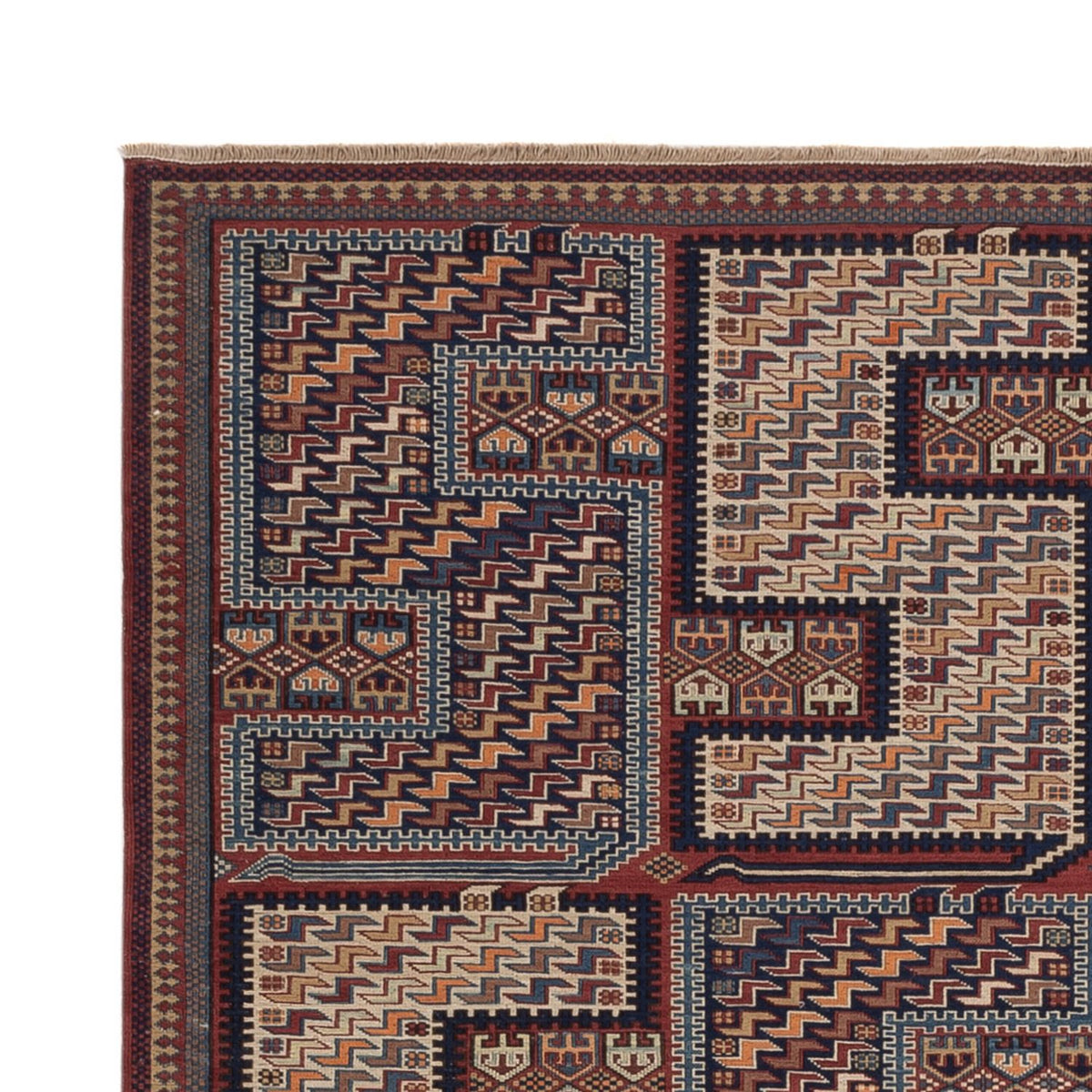 Alfombra Kelim - Oriental - Soumak - 215 x 155 cm - beige oscuro