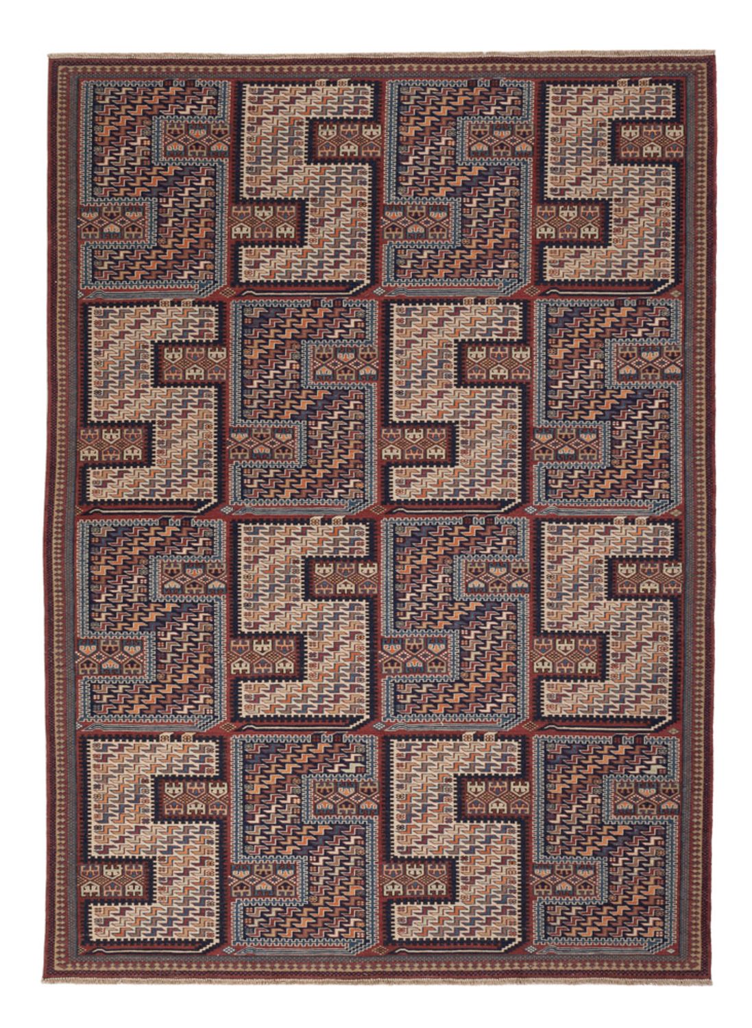 Alfombra Kelim - Oriental - Soumak - 216 x 152 cm - beige oscuro