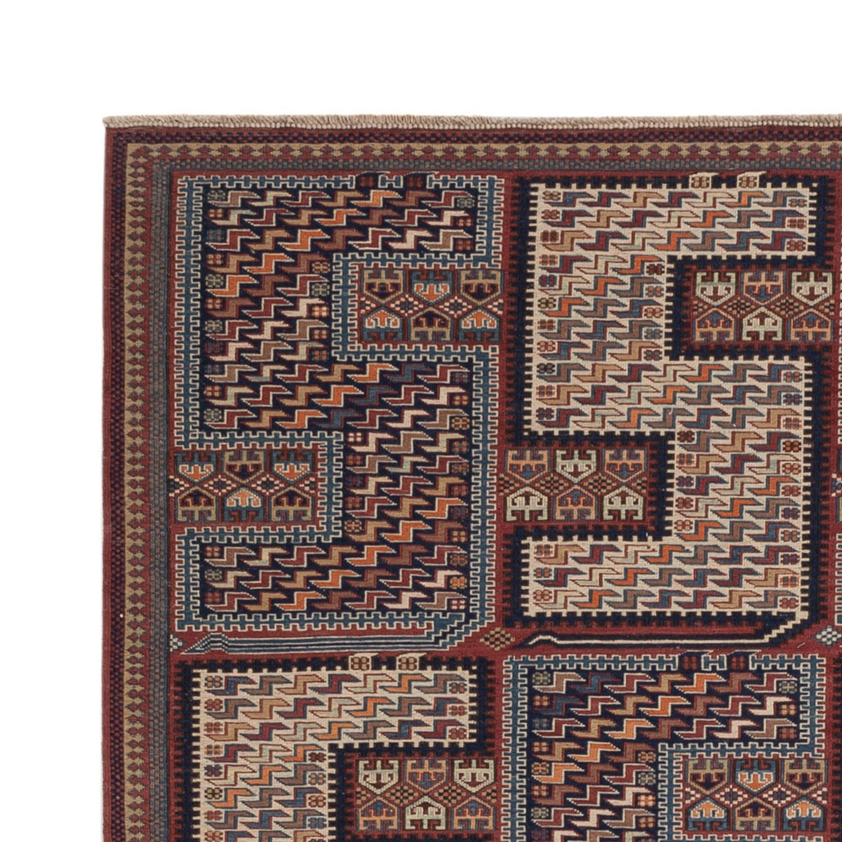 Alfombra Kelim - Oriental - Soumak - 216 x 152 cm - beige oscuro