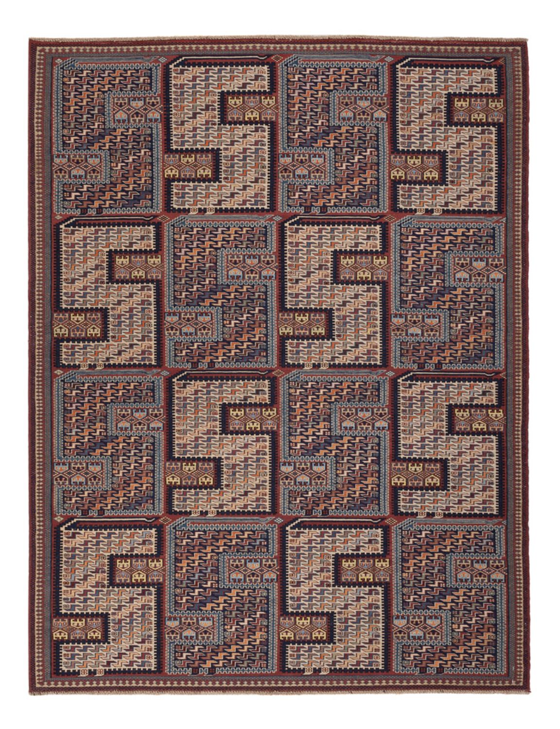Alfombra Kelim - Oriental - Soumak - 209 x 166 cm - beige oscuro