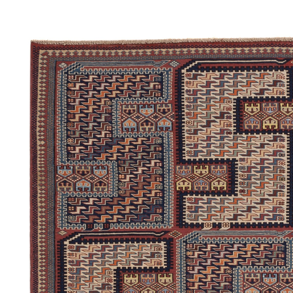 Alfombra Kelim - Oriental - Soumak - 209 x 166 cm - beige oscuro