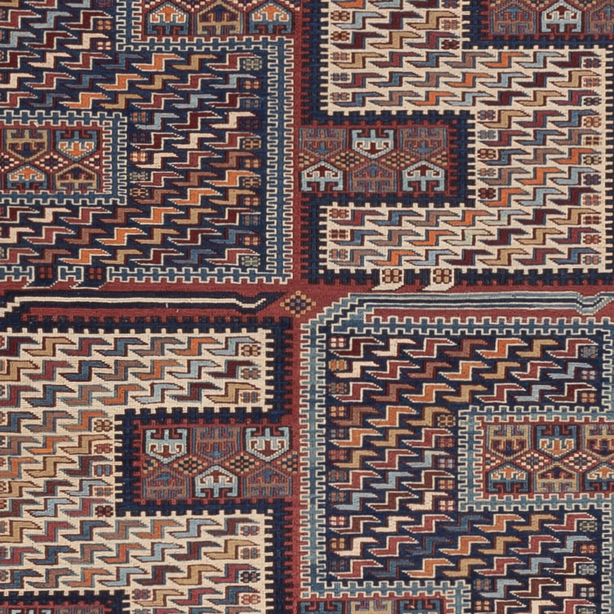 Alfombra Kelim - Oriental - Soumak - 214 x 155 cm - beige oscuro