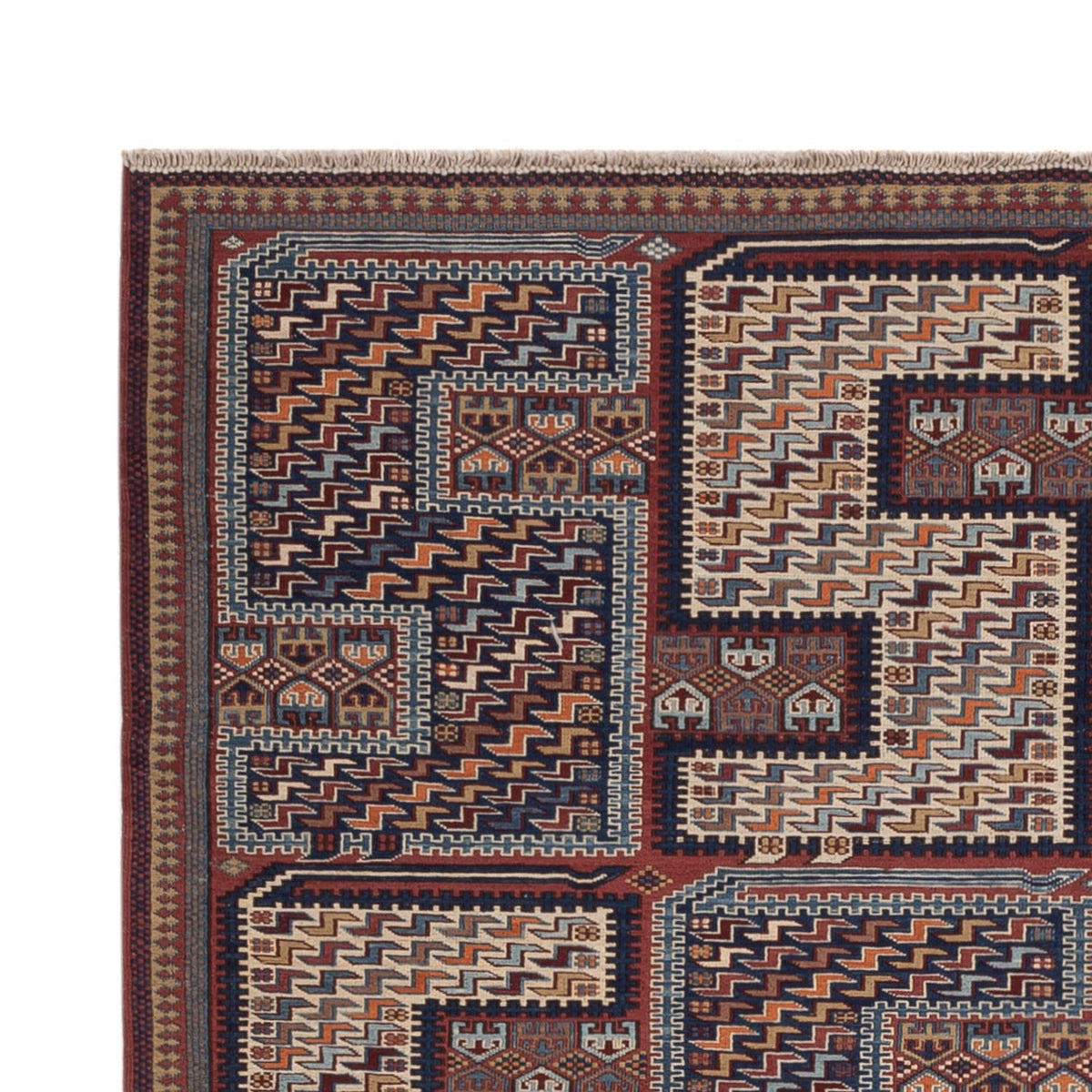 Alfombra Kelim - Oriental - Soumak - 214 x 155 cm - beige oscuro