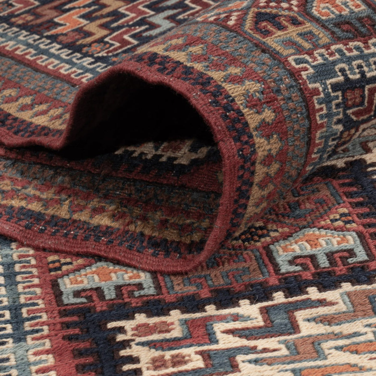 Alfombra Kelim - Oriental - Soumak - 214 x 155 cm - beige oscuro