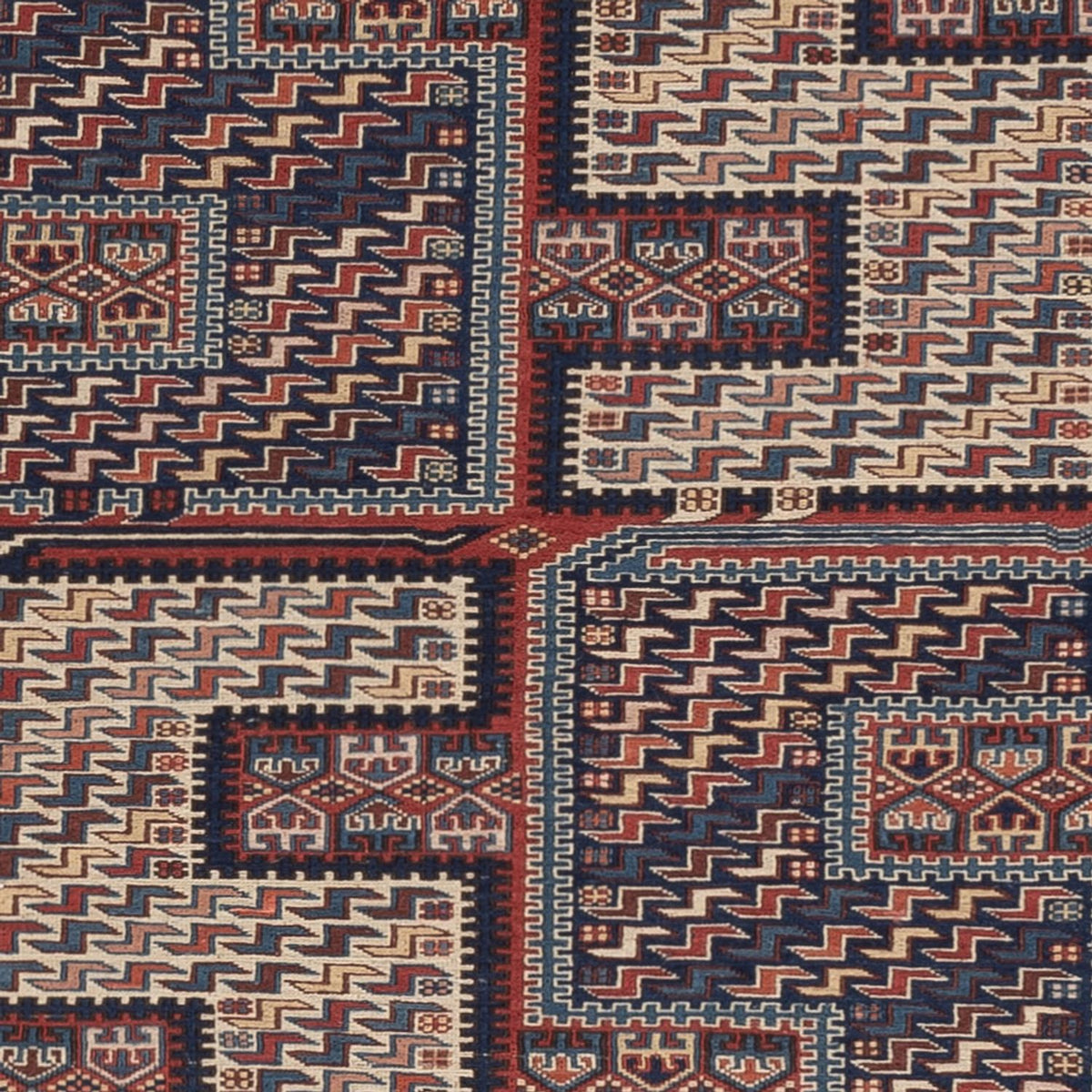 Alfombra Kelim - Oriental - Soumak - 208 x 165 cm - beige oscuro