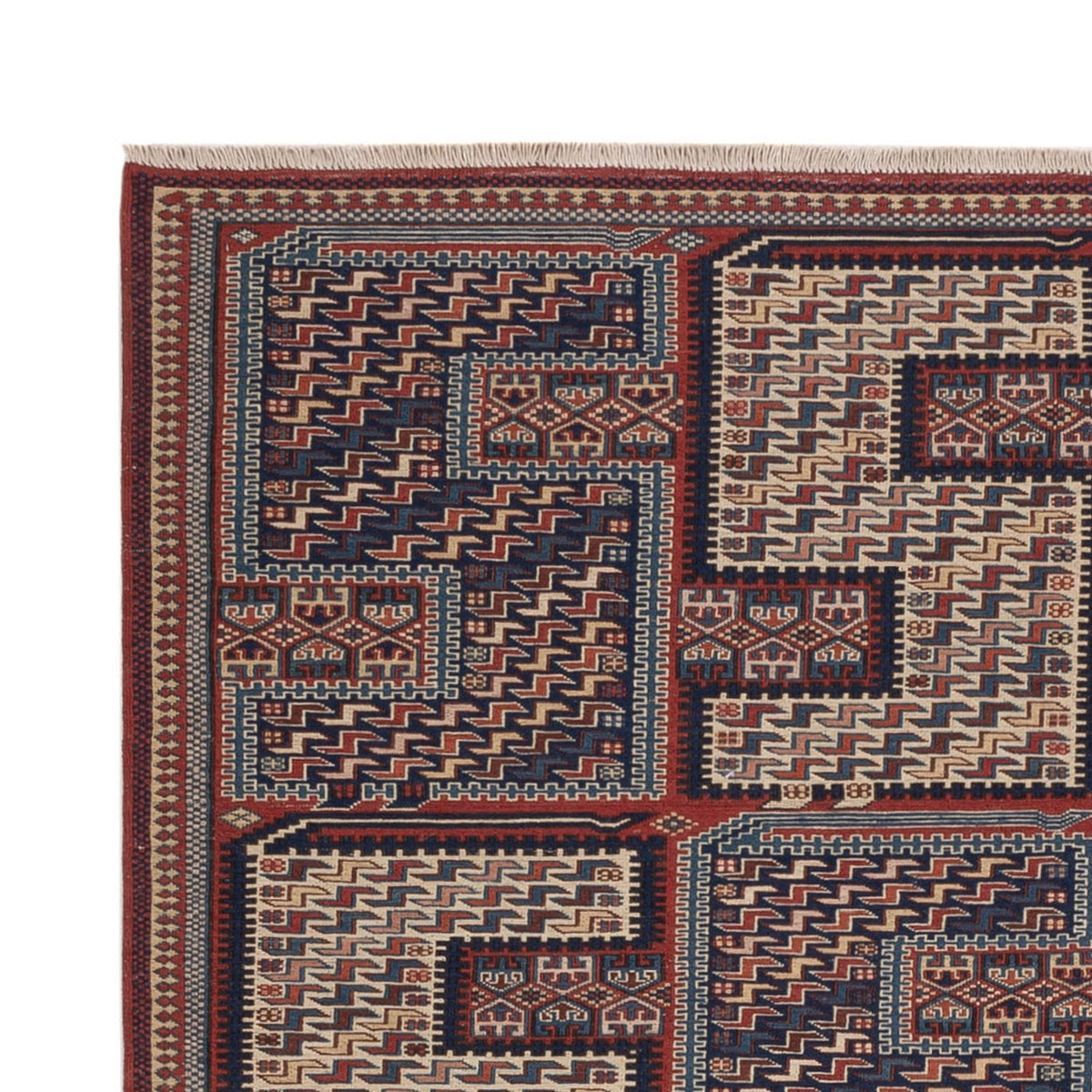 Alfombra Kelim - Oriental - Soumak - 208 x 165 cm - beige oscuro