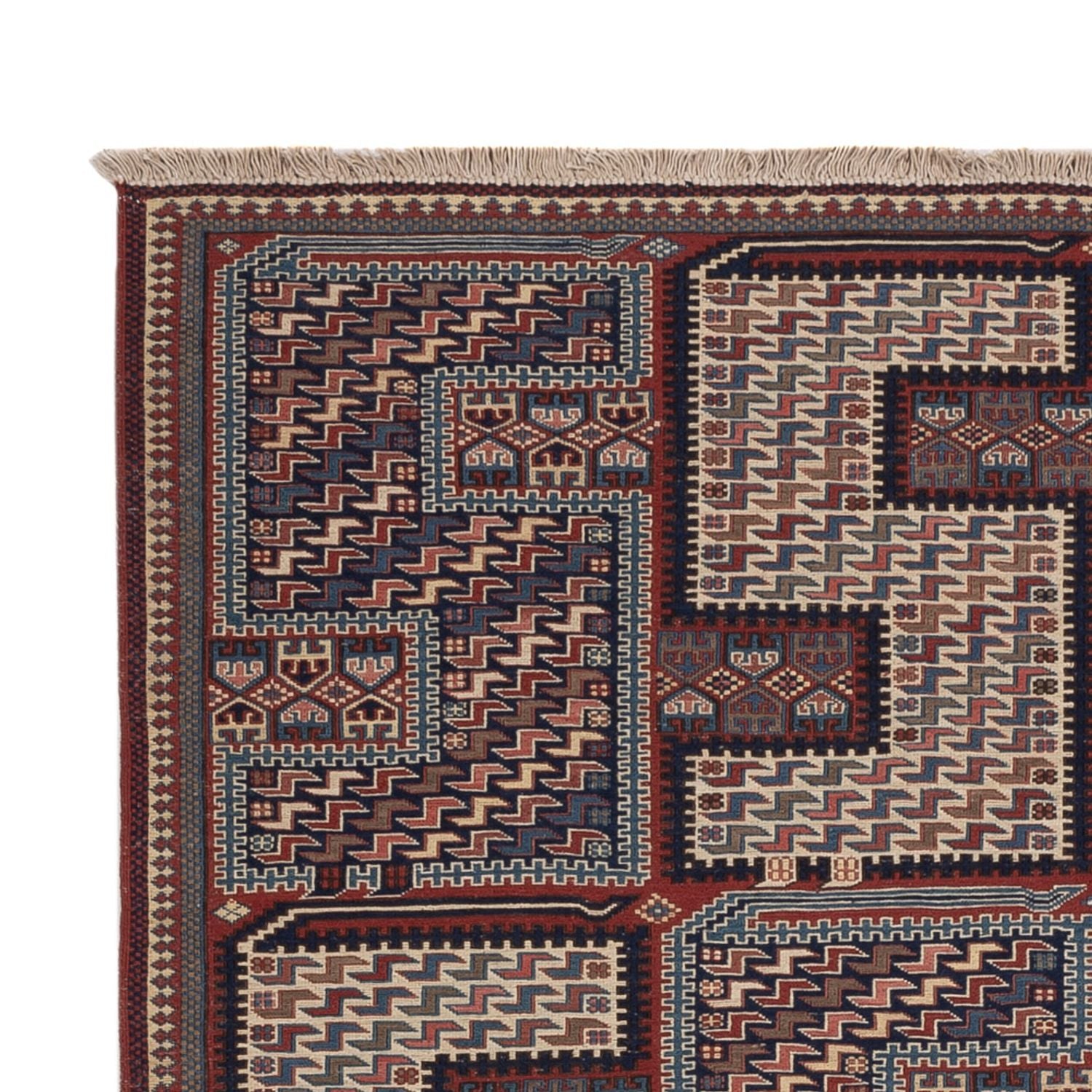 Alfombra Kelim - Oriental - Soumak - 223 x 156 cm - beige oscuro