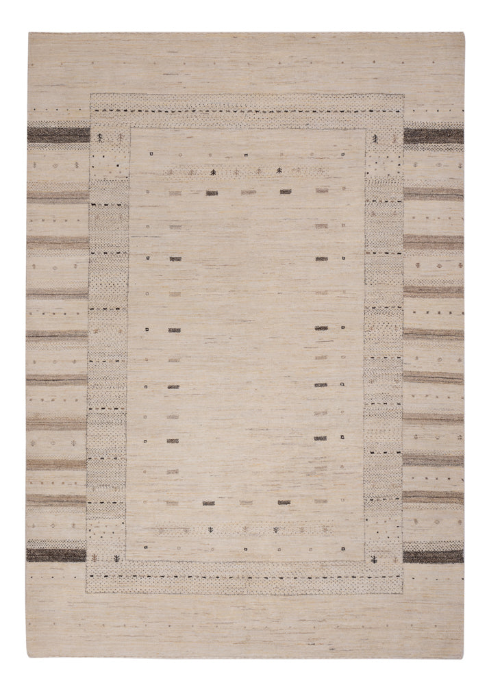 Alfombra Gabbeh - Loribaft Indus - 245 x 174 cm - beige claro