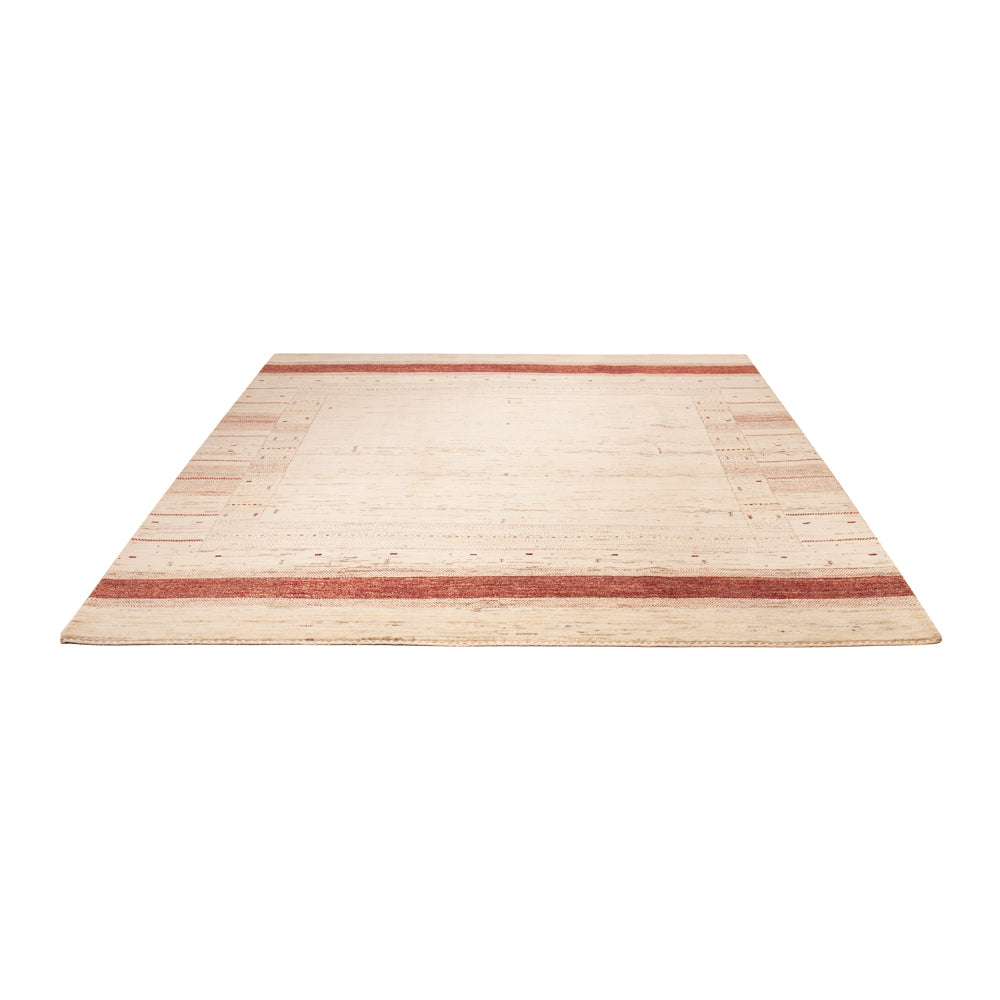 Alfombra Gabbeh - Loribaft Indus cuadrado  - 246 x 249 cm - beige claro