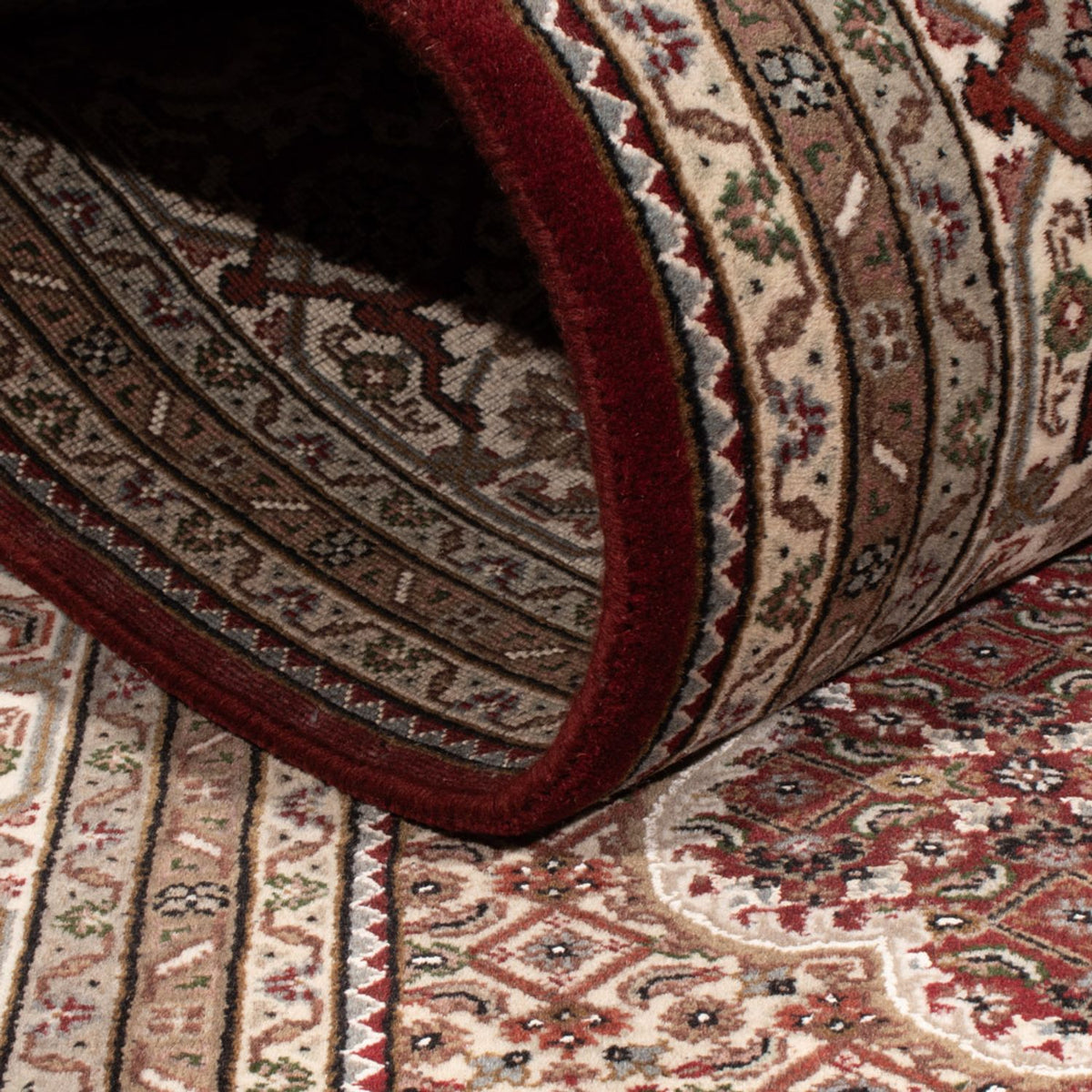 Alfombra oriental - Tabriz - 256 x 205 cm - beige oscuro