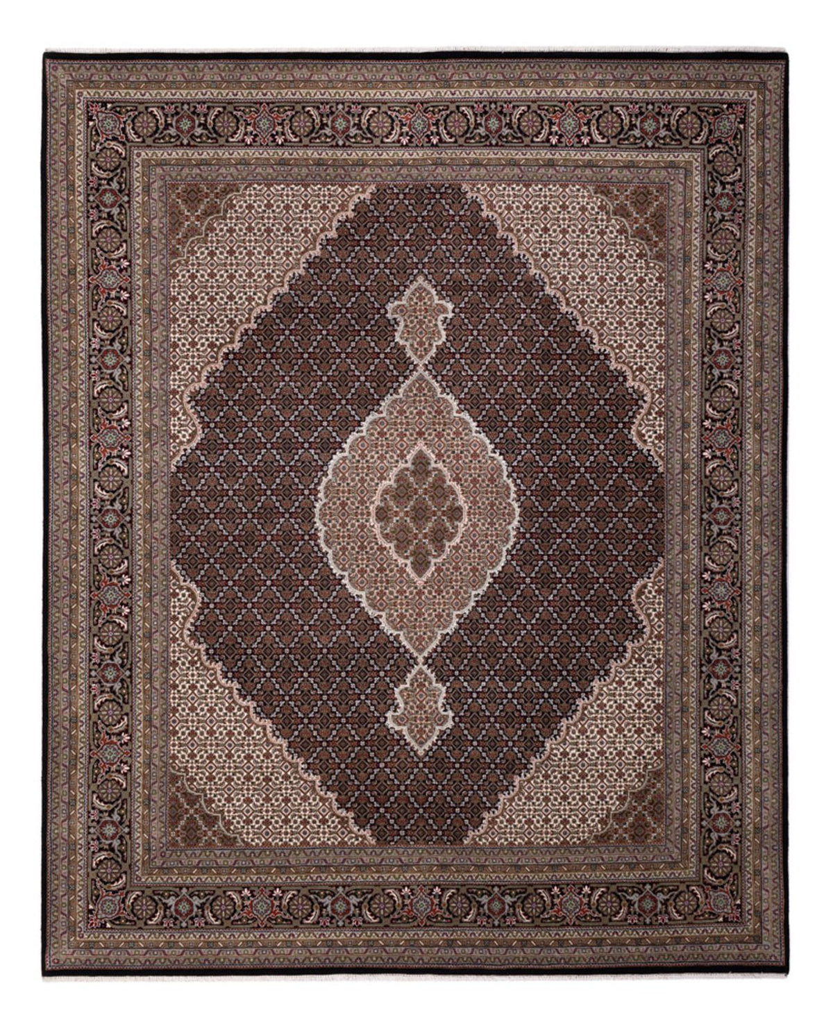 Alfombra oriental - Tabriz - 305 x 250 cm - beige oscuro