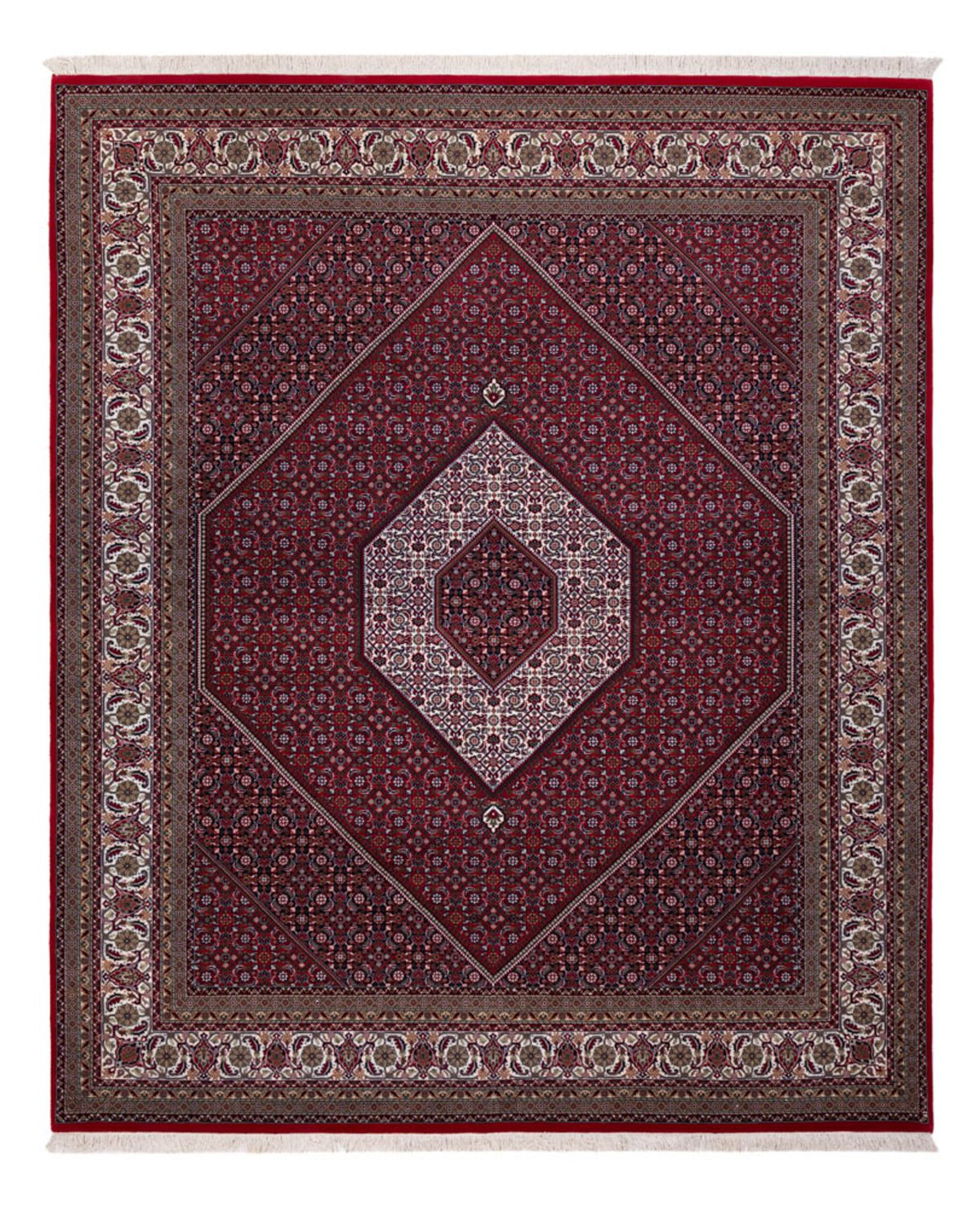 Alfombra oriental - Bidjar - Indus - 305 x 251 cm - rojo oscuro