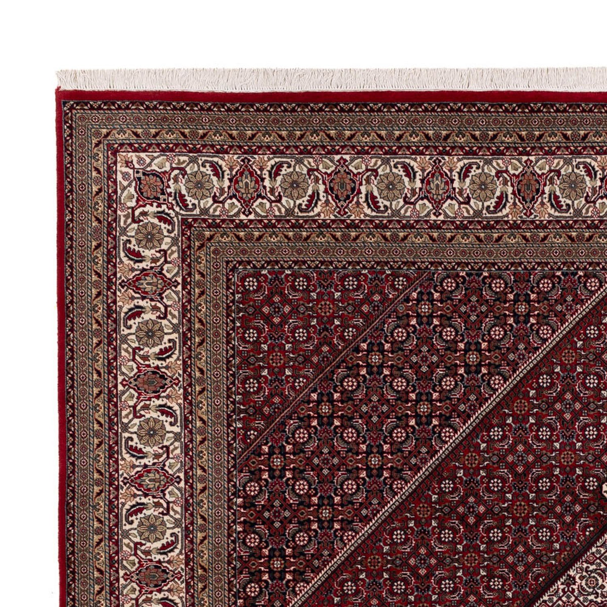 Alfombra oriental - Bidjar - Indus - 304 x 251 cm - rojo oscuro