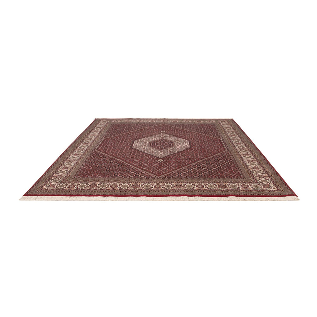 Alfombra oriental - Bidjar - Indus - 304 x 251 cm - rojo oscuro