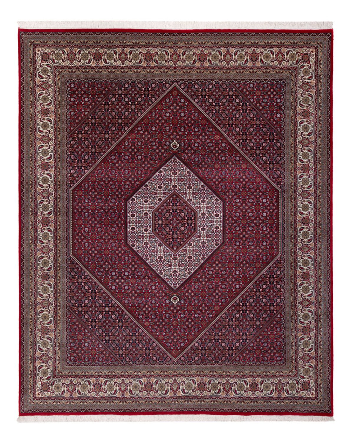 Alfombra oriental - Bidjar - Indus - 300 x 247 cm - rojo oscuro