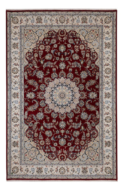 Nain Indo Alfombra 200x303cm - Alfombra oriental - rojo oscuro